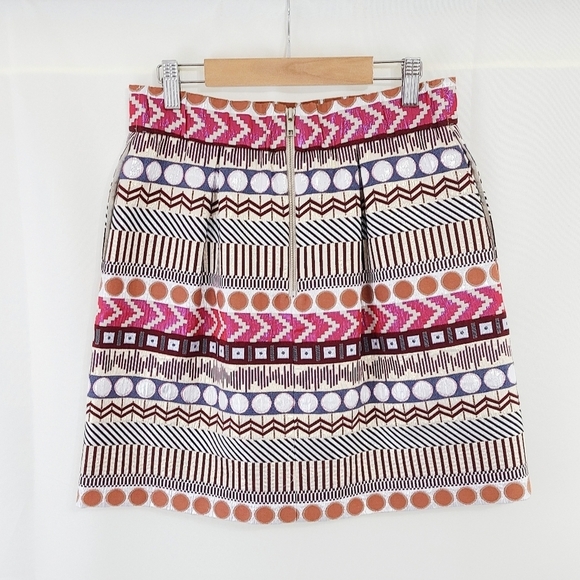 Anthropologie Glistened Geo Mini Skirt by Nomad Morgan Carter sz 8 - Picture 4 of 8